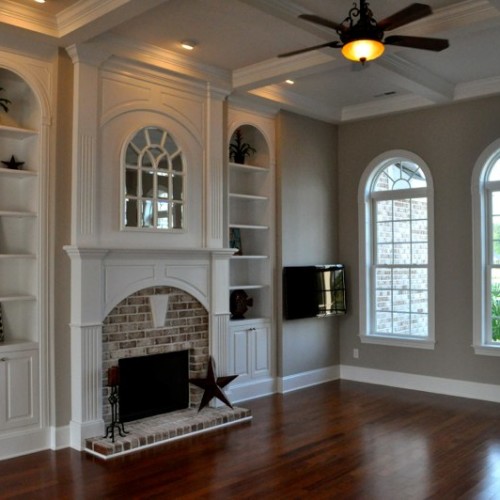 Custom Wood working above fireplace in Wilmington Custom Home Built by Archill Builders