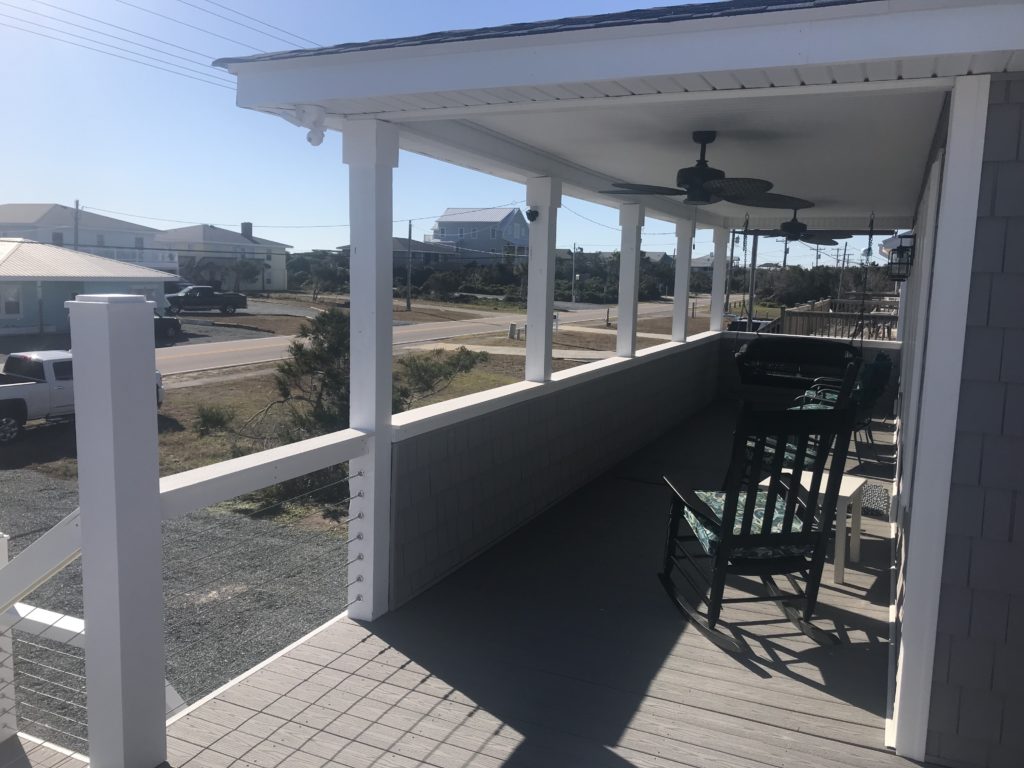 Updated Deck of Topsail House After Archill Builders Remodel - Wilmington, NC